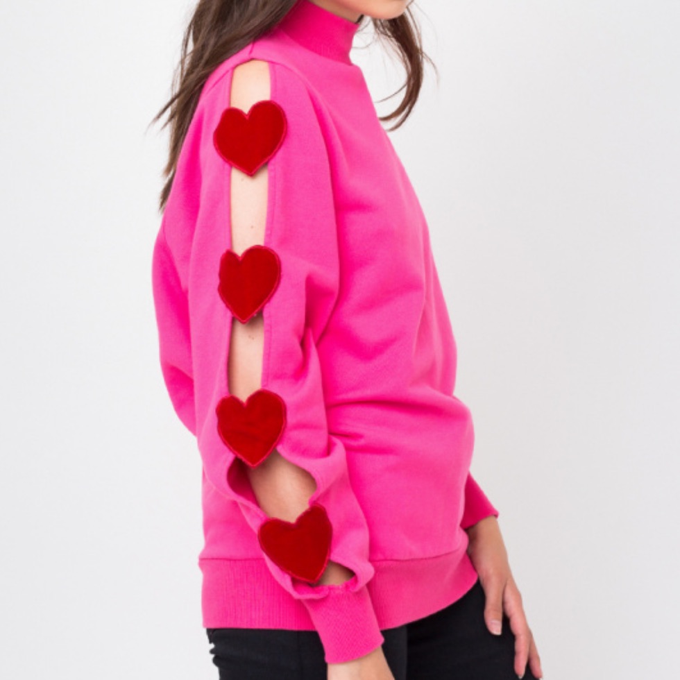 Lazy Oaf Heart Cut Out Crew Neck Sweatshirt